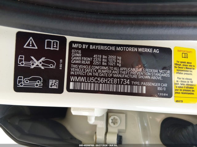 Aukcja sprzedaży 2017 Mini Clubman Cooper S, vin: WMWLU5C56H2E81734, numer aukcji: 45208769