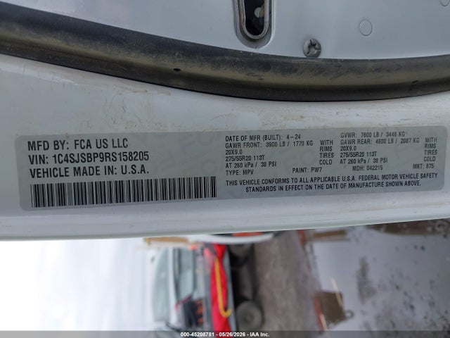 Продажа на аукционе авто 2024 Jeep Wagoneer L Series Ii 4x4, vin: 1C4SJSBP9RS158205, номер лота: 45208781