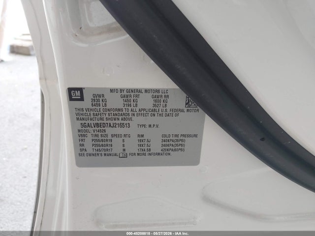 2010 Buick Enclave 1xl მანქანა იყიდება აუქციონზე, vin: 5GALVBED7AJ216513, აუქციონის ნომერი: 45208818