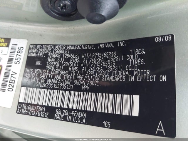 Продаж на аукціоні авто 2009 Toyota Sienna Ce, vin: 5TDZK23C19S235133, номер лоту: 45208822