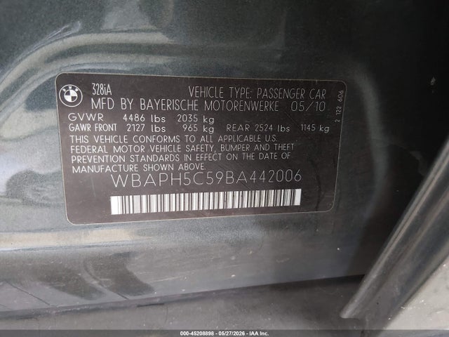 Aukcja sprzedaży 2011 Bmw 328i, vin: WBAPH5C59BA442006, numer aukcji: 45208898