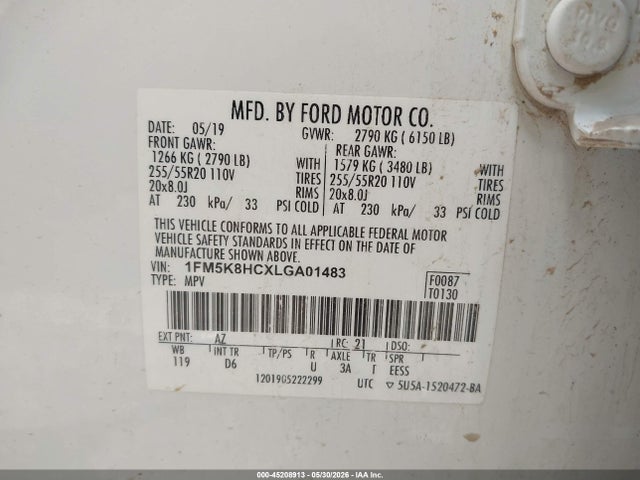 Ford Explorer Platinum 2020 1FM5K8HCXLGA01483 Image 9
