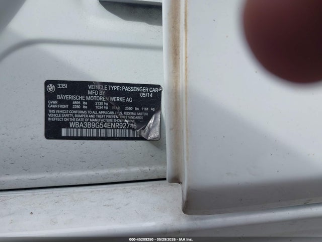 BMW 335i Xdrive 2014 WBA3B9G54ENR92745 Image 9