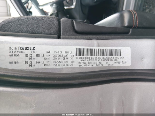 45209297 :رقم المزاد ، 1C4RJFAG7GC389103 vin ، 2016 Jeep Grand Cherokee 75th Anniversary مزاد بيع