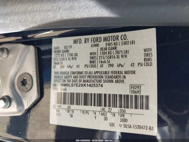 NM0LS7E2XK1425374 Ford Transit Connect Xl