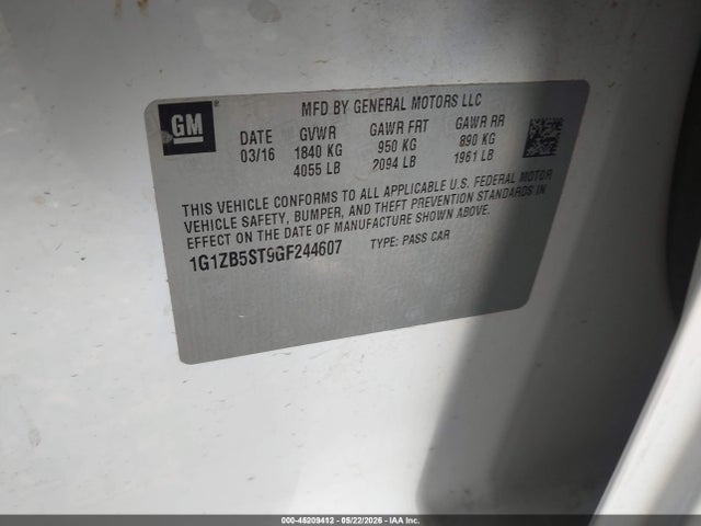 1G1ZB5ST9GF244607 Chevrolet MALIBU LS