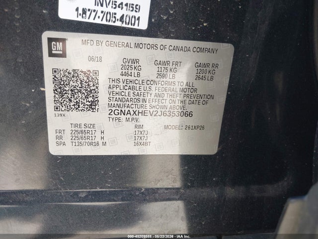 2GNAXHEV2J6353066 Chevrolet EQUINOX LS