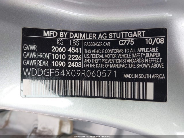 2009 Mercedes-benz C 300 Sport მანქანა იყიდება აუქციონზე, vin: WDDGF54X09R060571, აუქციონის ნომერი: 45209614