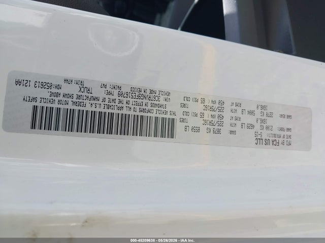 Продажа на аукционе авто 2015 Ram Promaster 1500 Low Roof, vin: 3C6TRVNG9FE516709, номер лота: 45209638