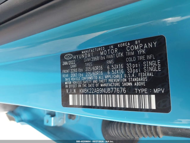 Hyundai Kona Se 2022 KM8K22AB9NU877676 Image 9