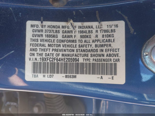 19XFC2F64HE205994 Honda Civic Lx