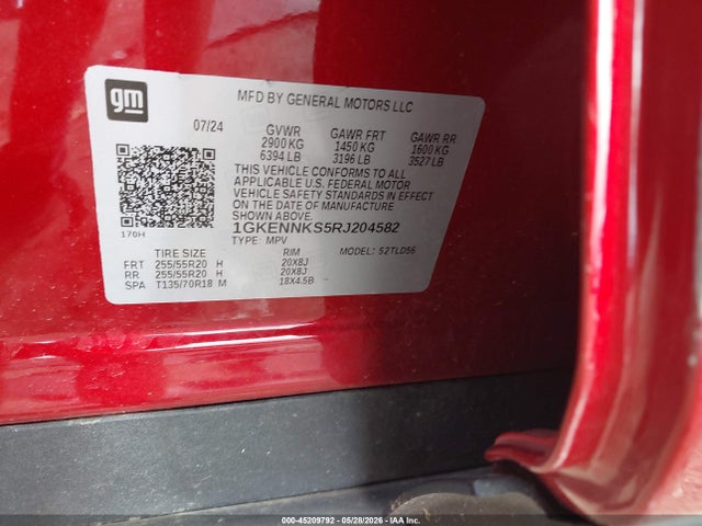 Продажа на аукционе авто 2024 Gmc Acadia Awd Elevation, vin: 1GKENNKS5RJ204582, номер лота: 45209792