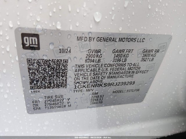 2024 Gmc Acadia Awd Denali მანქანა იყიდება აუქციონზე, vin: 1GKENRKS9RJ239293, აუქციონის ნომერი: 45209802