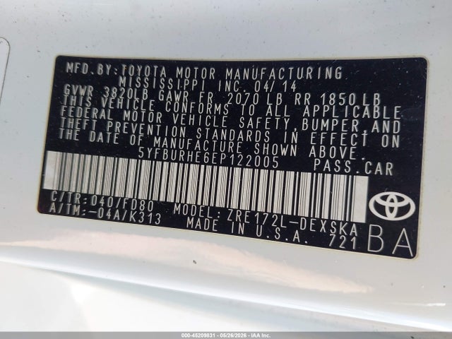 Toyota Corolla S/s Plus/s Premium 2014 5YFBURHE6EP122005 Image 9