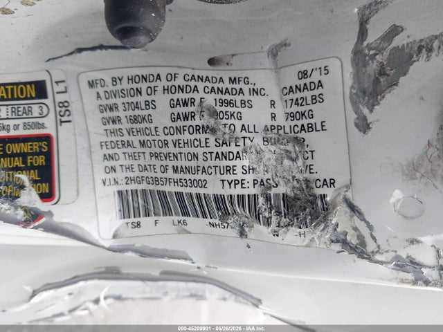 2HGFG3B57FH533002 Honda Civic Lx