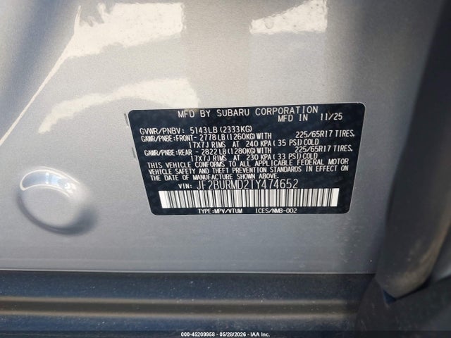 Subaru Outback Wilderness 2026 JF2BURMD2TY474652 Image 9