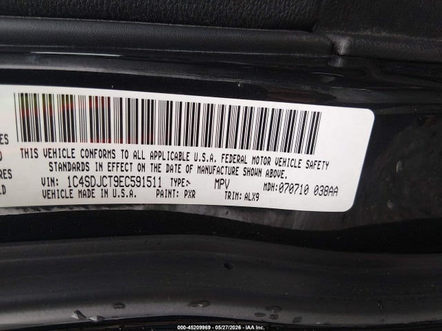 45209969 :رقم المزاد ، 1C4SDJCT9EC591511 vin ، 2014 Dodge Durango R/t مزاد بيع