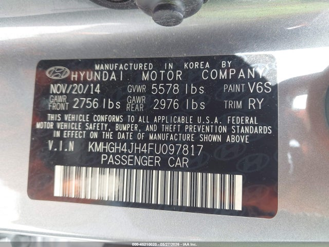Hyundai Equus Ultimate 2015 KMHGH4JH4FU097817 Image 9