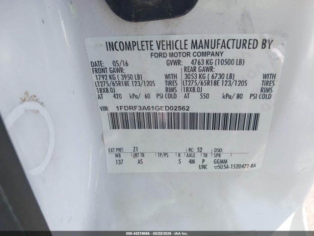 Ford F-350 Xl 2016 1FDRF3A61GED02562 Image 9