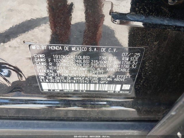 3CZRZ1H38TM715542 Honda Hr-v 2wd Lx