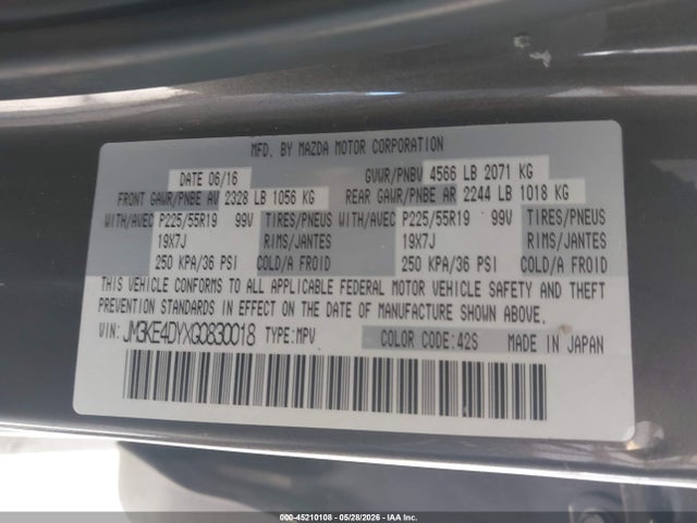 JM3KE4DYXG0830018 Mazda Cx-5 Grand Touring