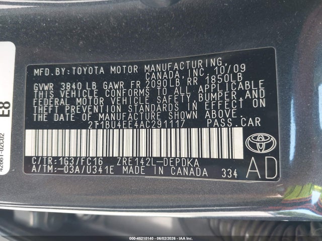 Продажа на аукционе авто 2010 Toyota Corolla Le, vin: 2T1BU4EE4AC291117, номер лота: 45210140