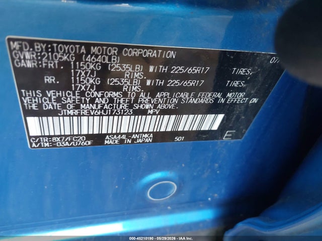 Продаж на аукціоні авто 2017 Toyota Rav4 Xle, vin: JTMRFREV6HJ173123, номер лоту: 45210190