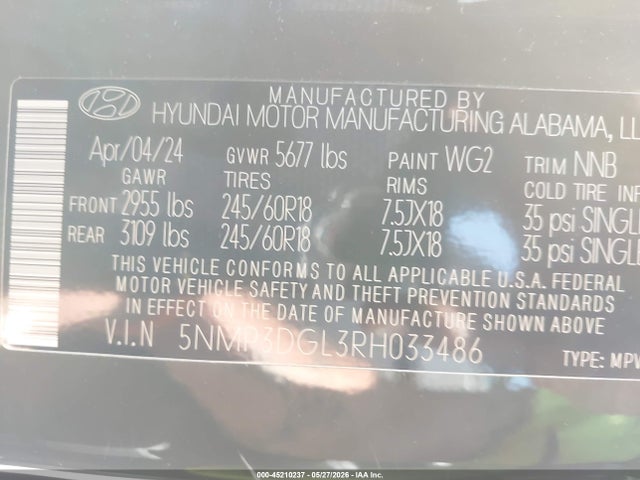 Hyundai Santa Fe Xrt 2024 5NMP3DGL3RH033486 Image 9
