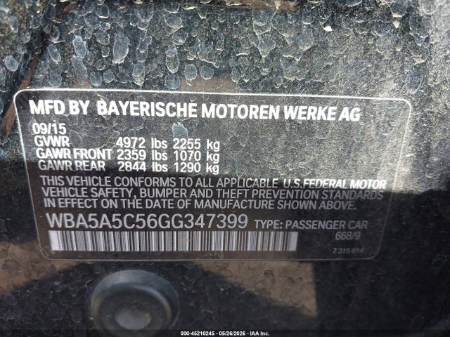 BMW 528I 2016 WBA5A5C56GG347399 Image 9