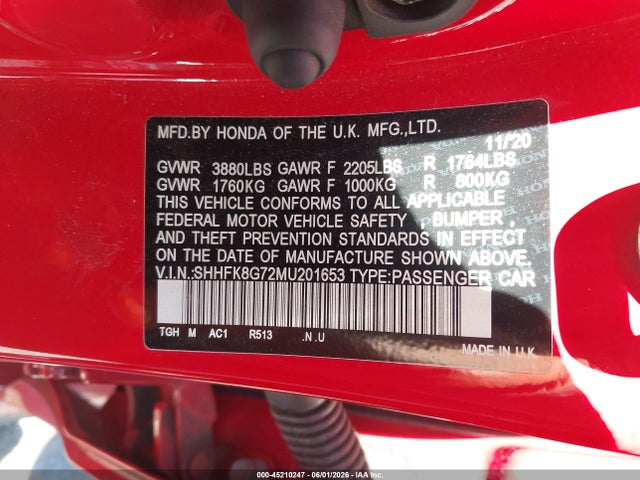 Honda Civic Type R Touring 2021 SHHFK8G72MU201653 Image 9