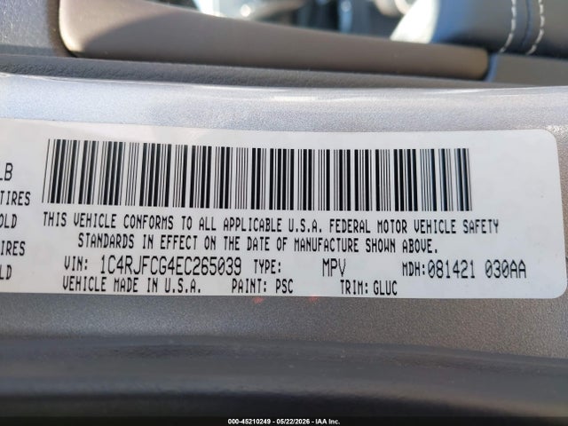 Jeep Grand Cherokee Overland 2014 1C4RJFCG4EC265039 Image 9