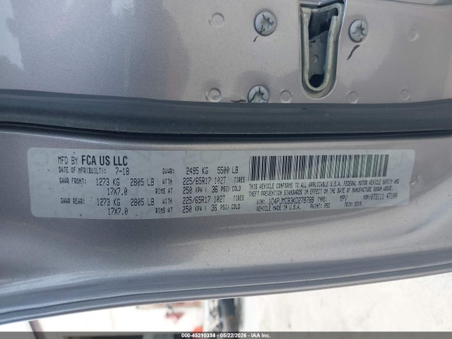 2019 Jeep Cherokee Latitude 4x4 მანქანა იყიდება აუქციონზე, vin: 1C4PJMCB3KD278788, აუქციონის ნომერი: 45210334