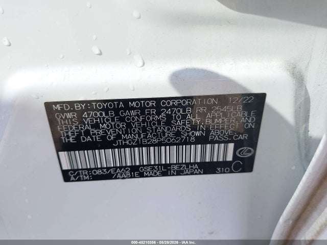 Aukcja sprzedaży 2023 Lexus Is 350 F Sport, vin: JTHGZ1B28P5062718, numer aukcji: 45210356