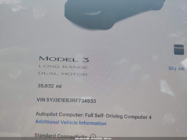Tesla Model 3 Long Range Dual Motor All-wheel Drive 2024 5YJ3E1EB3RF734533 Image 15