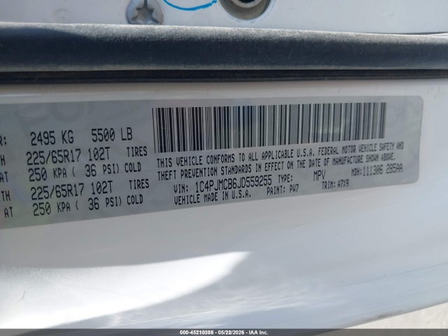 Aukcja sprzedaży 2018 Jeep Cherokee Latitude 4x4, vin: 1C4PJMCB6JD559255, numer aukcji: 45210395