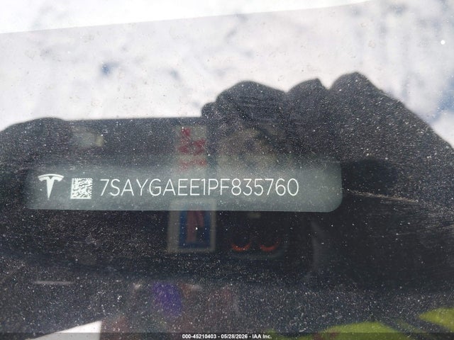 2023 Tesla Model Y Awd/long Range Dual Motor All-wheel Drive მანქანა იყიდება აუქციონზე, vin: 7SAYGAEE1PF835760, აუქციონის ნომერი: 45210403