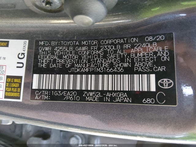 Toyota Prius Prime Xle 2021 JTDKAMFP1M3166436 Image 9