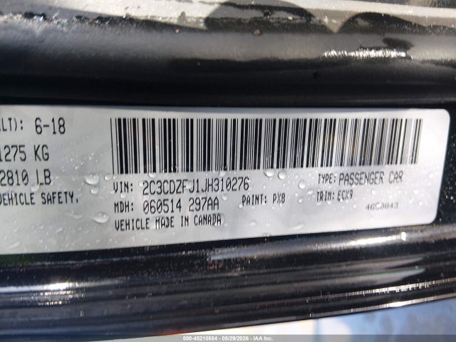 Продаж на аукціоні авто 2018 Dodge Challenger R/t Scat Pack, vin: 2C3CDZFJ1JH310276, номер лоту: 45210554