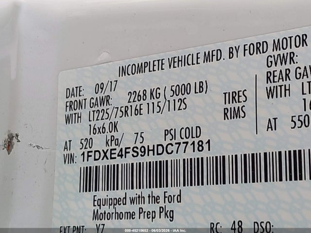Ford E-450 Cutaway 2017 1FDXE4FS9HDC77181 Image 8