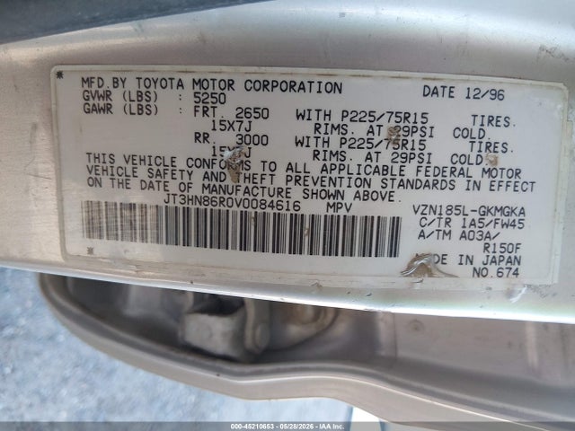 Aukcja sprzedaży 1997 Toyota 4runner Sr5 V6, vin: JT3HN86R0V0084616, numer aukcji: 45210653