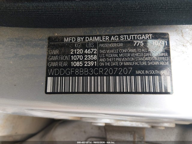 Продажа на аукционе авто 2012 Mercedes-benz C 300 Luxury 4matic/sport 4matic, vin: WDDGF8BB3CR207207, номер лота: 45210714