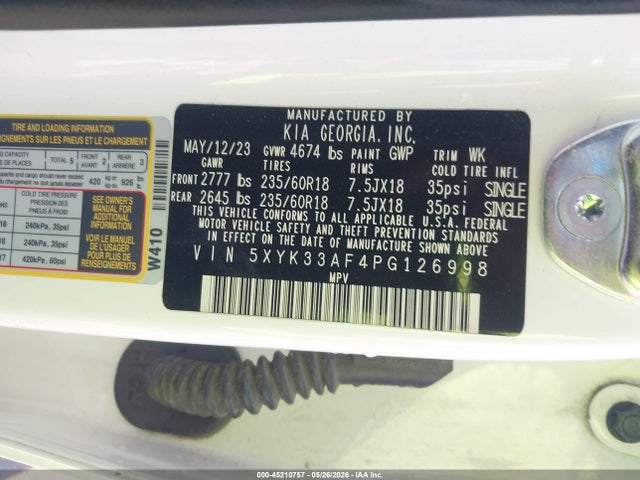5XYK33AF4PG126998 KIA Sportage Ex