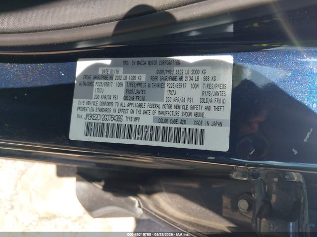 Aukcja sprzedaży 2016 Mazda Cx-5 Touring, vin: JM3KE2CY2G0764389, numer aukcji: 45210788