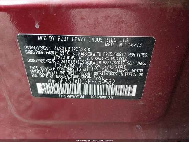 JF2SJADC3EH459582 Subaru Forester 2.5i Premium