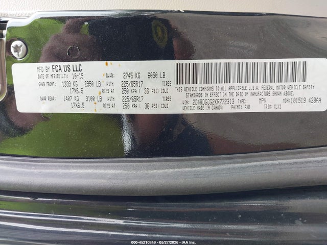 Dodge Grand Caravan Sxt 2019 2C4RDGCG2KR772313 Image 9