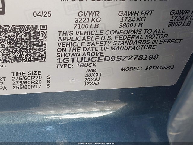Продажа на аукционе авто 2025 Gmc Sierra 1500 4wd  Short Box Elevation With 3sb, vin: 1GTUUCED9SZ278199, номер лота: 45210856