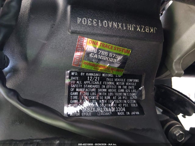 JKBZXJH1XNA013304 Kawasaki Zx636 K