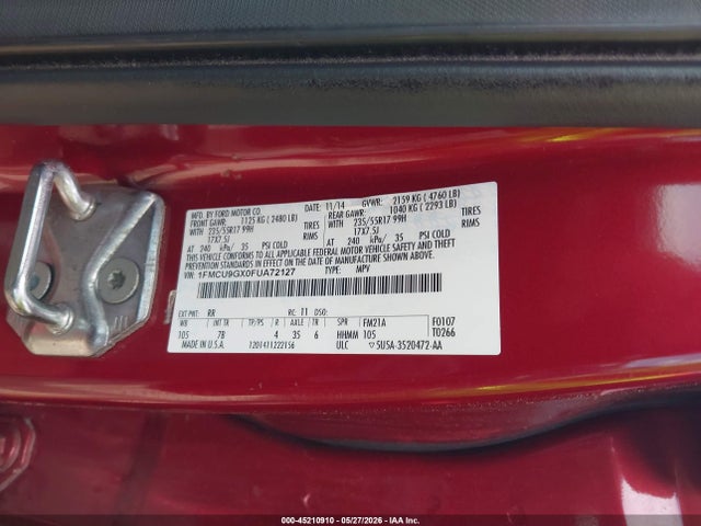Ford ESCAPE SE 2015 1FMCU9GX0FUA72127 Image 9