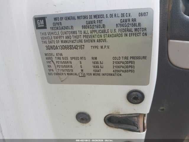 Продаж на аукціоні авто 2008 Chevrolet Hhr Ls, vin: 3GNDA13D68S542167, номер лоту: 45210912