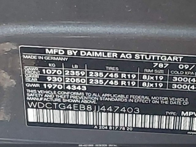Mercedes-Benz GLA 250 2018 WDCTG4EB8JJ447403 Image 9